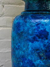 Load image into Gallery viewer, Blue and Teal Glazed Vintage Lamp $175
