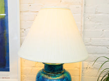 Load image into Gallery viewer, Blue and Teal Glazed Vintage Lamp $175
