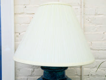 Load image into Gallery viewer, Blue and Teal Glazed Vintage Lamp $175
