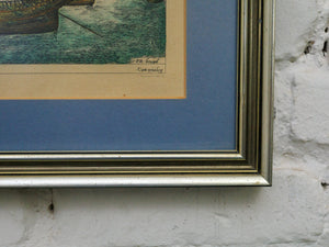 Warship in Profile Hand-Colored Engraving After Bruegel by Frans Huy