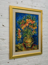 Load image into Gallery viewer, Needlepoint Tapestry Imperial Fritillaries in a Copper Vase inspired by Vincent Van Gogh
