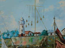 Load image into Gallery viewer, Original vintage impressionist nautical painting by KB Chun
