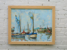 Load image into Gallery viewer, Original vintage impressionist nautical painting by KB Chun
