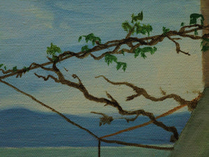 Whimsical Geology, Vintage oil painting by E Harper