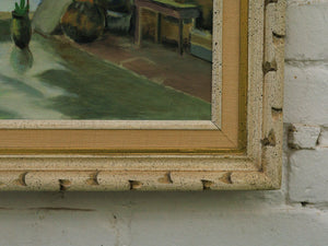 Whimsical Geology, Vintage oil painting by E Harper