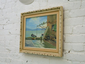 Whimsical Geology, Vintage oil painting by E Harper