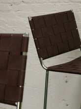 Load image into Gallery viewer, Leather and chrome counter stools
