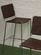 Load image into Gallery viewer, Leather and chrome counter stools
