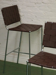 Leather and chrome counter stools