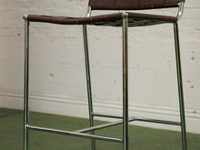 Load image into Gallery viewer, Leather and chrome counter stools
