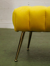 Load image into Gallery viewer, Yellow chair and ottoman
