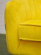 Load image into Gallery viewer, Yellow chair and ottoman
