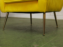 Load image into Gallery viewer, Yellow chair and ottoman

