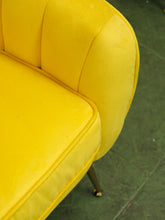 Load image into Gallery viewer, Yellow chair and ottoman
