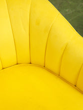 Load image into Gallery viewer, Yellow chair and ottoman
