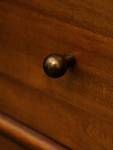 Pecan modern six Drawer Dresser