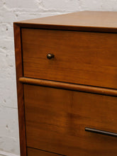 Load image into Gallery viewer, Pecan modern six Drawer Dresser
