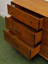 Load image into Gallery viewer, Pecan modern six Drawer Dresser
