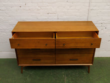 Load image into Gallery viewer, Pecan modern six Drawer Dresser
