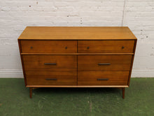 Load image into Gallery viewer, Pecan modern six Drawer Dresser
