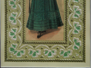 Victorian-Era Fashion Plate Framed Antique-Style Print