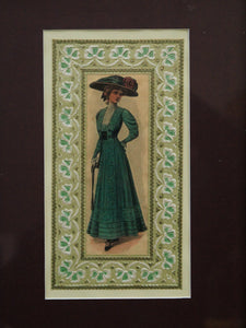 Victorian-Era Fashion Plate Framed Antique-Style Print