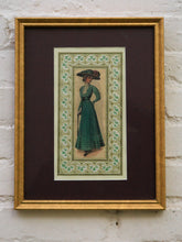Load image into Gallery viewer, Victorian-Era Fashion Plate Framed Antique-Style Print
