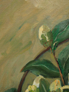 Still Life Oil Painting of White Camellias by Hanes Park