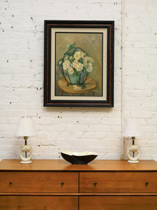 Still Life Oil Painting of White Camellias by Hanes Park