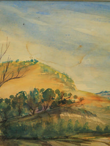Vintage Watercolor Landscape Mid-20th Century