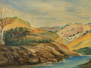 Vintage Watercolor Landscape Mid-20th Century
