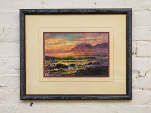 Framed seascape sunset twilight coastal