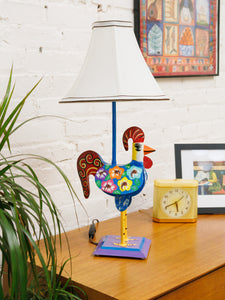 Hand painted Rooster lamp