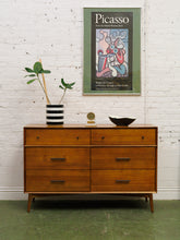 Load image into Gallery viewer, Pecan modern six Drawer Dresser
