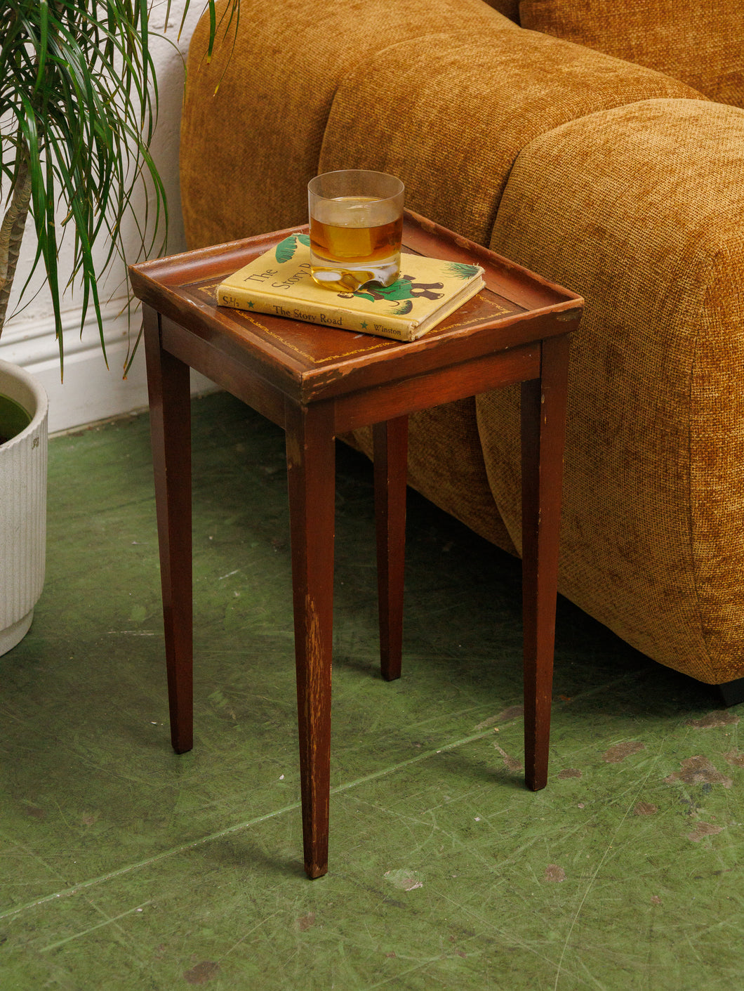 Italian Leather Side Table
