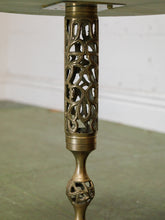 Load image into Gallery viewer, Marble Hollywood Regency metal side table Vintage
