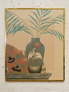 Post Modern Franco Embellished Lithograph Vase