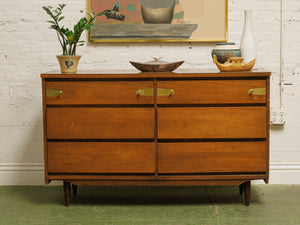 Vintage six drawer mid-century Dresser