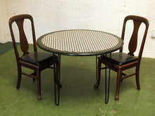 Load image into Gallery viewer, Chevron Tessellated marble black and white table
