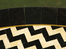 Load image into Gallery viewer, Chevron Tessellated marble black and white table

