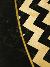 Load image into Gallery viewer, Chevron Tessellated marble black and white table
