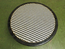 Load image into Gallery viewer, Chevron Tessellated marble black and white table
