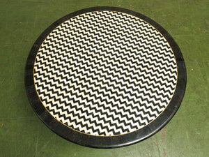 Chevron Tessellated marble black and white table