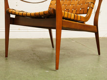Load image into Gallery viewer, Leather strap Vintage safari chair
