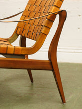 Load image into Gallery viewer, Leather strap Vintage safari chair
