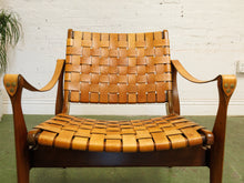 Load image into Gallery viewer, Leather strap Vintage safari chair
