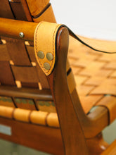 Load image into Gallery viewer, Leather strap Vintage safari chair
