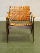 Load image into Gallery viewer, Leather strap Vintage safari chair
