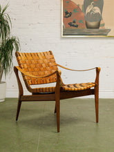 Load image into Gallery viewer, Leather strap Vintage safari chair
