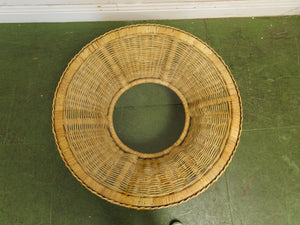 1970s hourglass Rattan and Glass coffee table